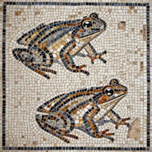 Two Toads Mosaic Art – Opus Tessellatum Style