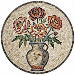 Peonies in a Vase Mosaic Art – Opus Tessellatum