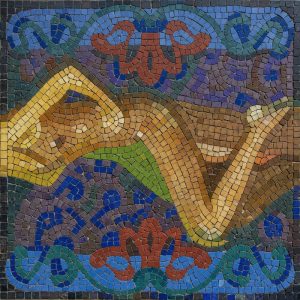 Абстрактная мозаика «Золотой поток»