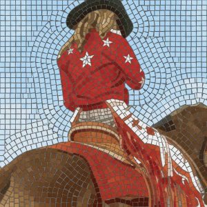 Western Rider Mosaic Art – Red Star Shirt
