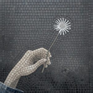 Мозаика «Одуванчик» в стиле минимализма – 100×100 см