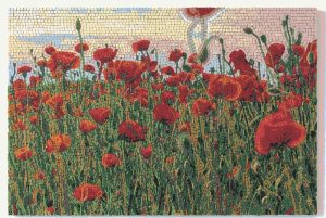 Мозаика «Поле красных маков» — 50×33 см