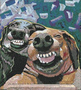 Мозаика «Счастливые собаки» — Радостный портрет