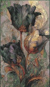 Dark Tulips Mosaic Art – Elegant MELTI Collection
