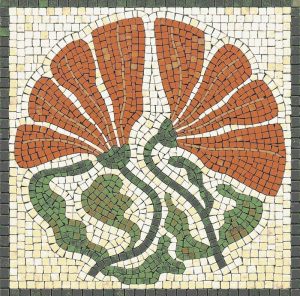 Мозаика «Оранжевые цветы» — Декоративное панно