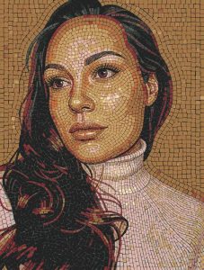 Мозаичный портрет девушки в стиле MELTI