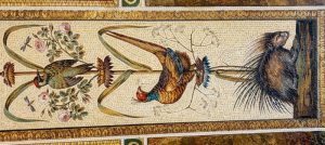 Классическая мозаика: Птицы и дикобраз в природе