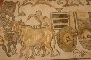 Мозаика «Повозка с волами» — Вилла Романа дель Казале