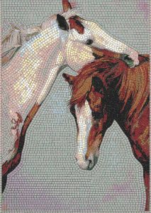 Мозаика «Две лошади» — Нежность и Грация