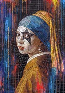 Mosaic Portrait: Girl with a Star and Pearl Earring