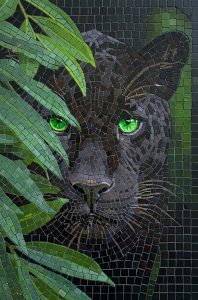 Мозаика «Черная пантера в джунглях»