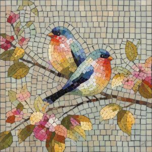 Мозаика «Разноцветные птицы на ветке»