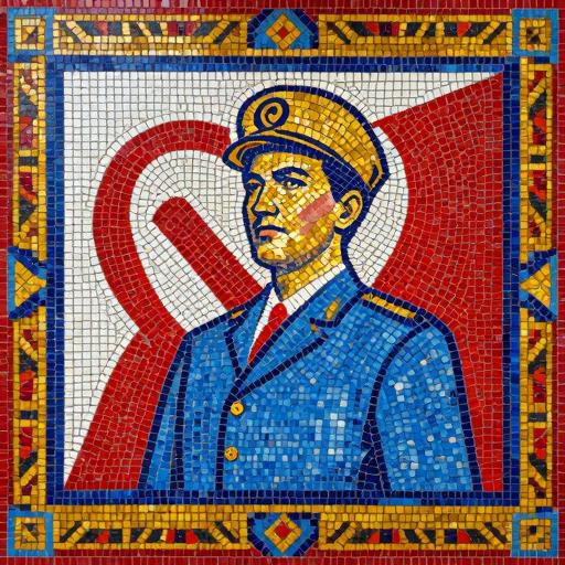 Советский офицер в мозаике