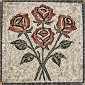 Handcrafted Rose Bouquet Mosaic Art – Opus Tessellatum