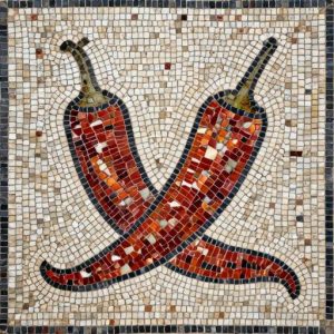 Red Chili Peppers Mosaic Art – Custom Opus Tessellatum