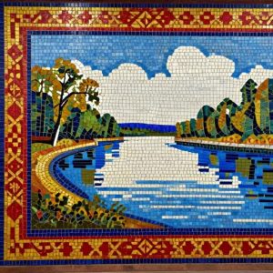 Soviet Style Mosaic – River Landscape