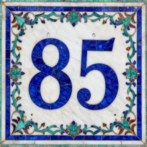 Custom Florentine Mosaic House Number 85