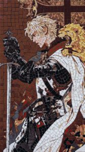 Noble Warrior and Lion Mosaic Art