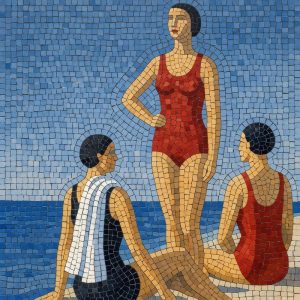 Vintage Beach Day Mosaic Art