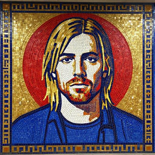 Kurt Cobain Soviet Style Mosaic Portrait