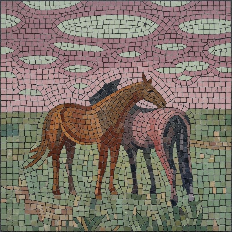 Два лошади в мозаике