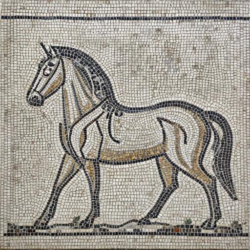 Classical Unicorn Mosaic Art - Opus Tessellatum