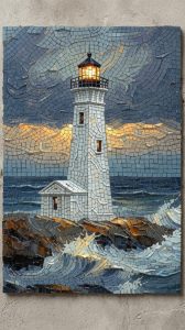 Ночная мозаика маяка: сияние в бурях