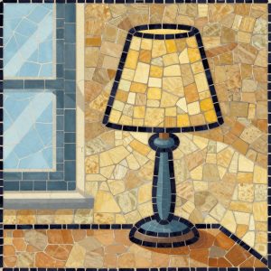 Мозаика Opus Tessellatum: Настольная лампа на окне, 1024×1024 см