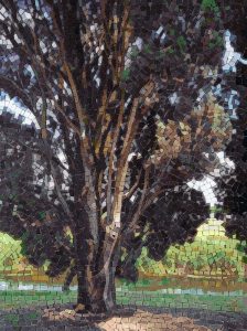 Majestic Purple Tree Mosaic Art