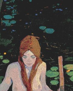 Мозаика «Спокойствие в природе» — Девушка и кувшинки