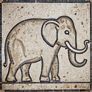 Custom Opus Tessellatum Elephant Mosaic Art