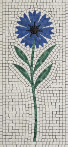 Blue Flower Mosaic Art – Elegant Nature Wall Decor