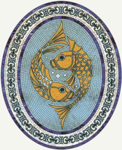 Мозаика «Золотые рыбки» в стиле MELTI