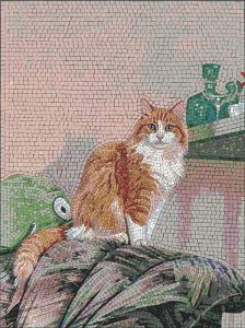 Мозаичное панно «Рыжий кот»