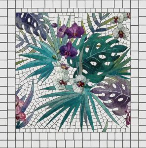 Мозаика «Тропический рай» — Монстера и Орхидеи