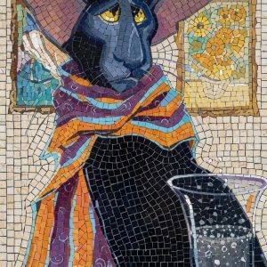 Мозаика «Элегантный черный кот»