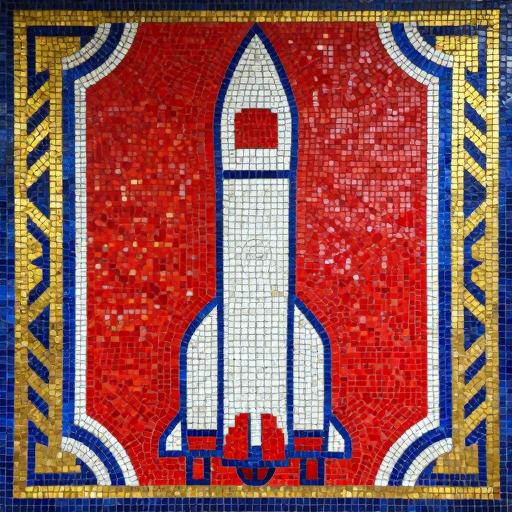 Soviet Space Rocket Mosaic Art