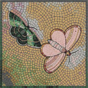 Vibrant Butterflies Mosaic Art – 100×100 cm