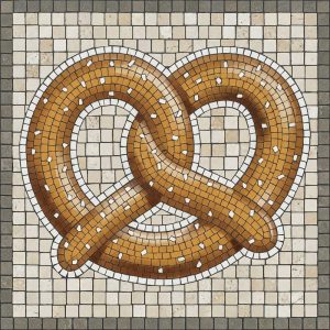 Golden Pretzel Mosaic Art