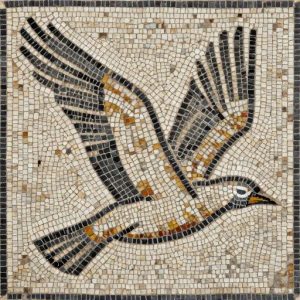 Stylized Bird in Flight Mosaic Art – Opus Tessellatum