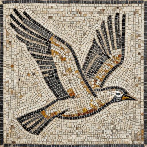 Stylized Bird in Flight Mosaic Art - Opus Tessellatum