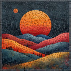 Мозаика «Сюрреалистичный закат» – Космический пейзаж