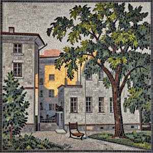 Мозаика «Советский двор»: Ностальгия и закатное солнце