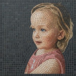 Mosaic Portrait of a Young Blonde Girl