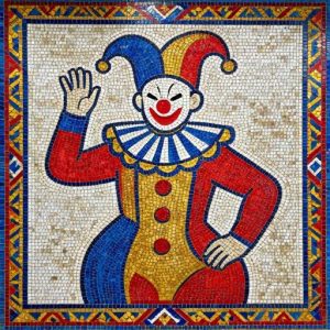 Soviet Style Clown Mosaic Art – Custom Size Wall Decor