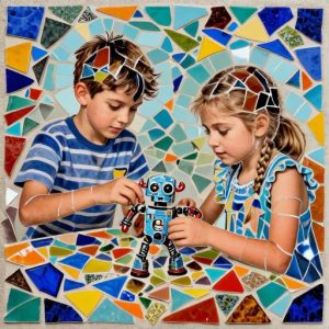 Мозаика Тренкадис: Дети собирают робота