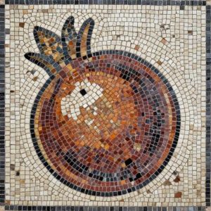 Pomegranate Still Life Mosaic Art – Opus Tessellatum