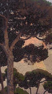 Autumn Tree Silhouette Mosaic Art