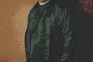 MELTI Style Mosaic Portrait — Dark Silhouette