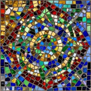 Vintage Greek Style Abstract Mosaic Art
